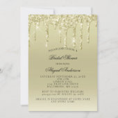 Gold Glitter Drift Glam Bridal Shower Uitnodiging (Voorkant)