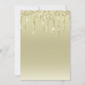 Gold Glitter Drift Glam Bridal Shower Uitnodiging (Achterkant)