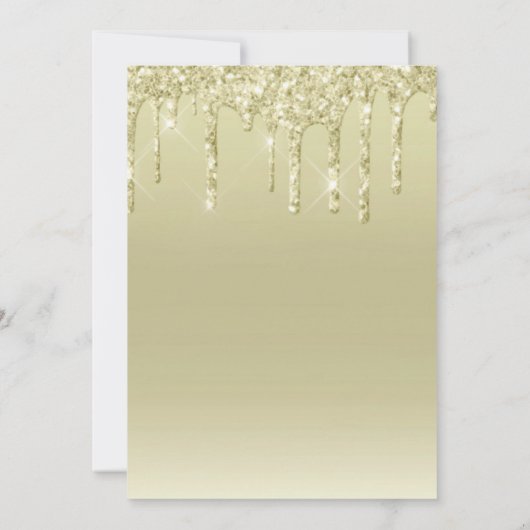 Gold Glitter Drift Glam Bridal Shower Uitnodiging (Achterkant)