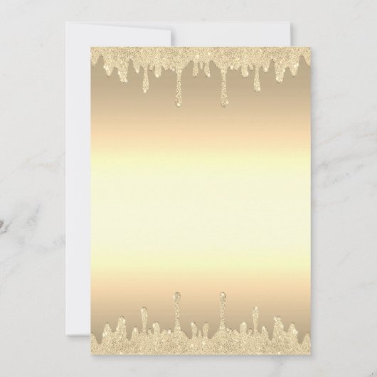 Gold Glitter Drift Gold Wedding Jubileum Kaart (Achterkant)