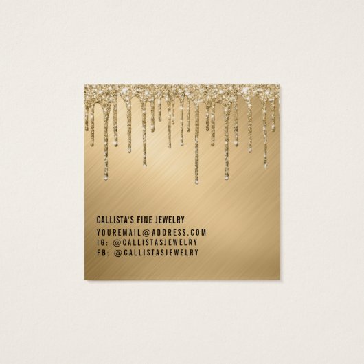 Gold Glitter Drift Ketting Display Kaart (Achterkant)