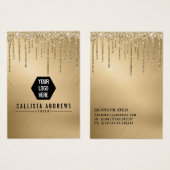 Gold Glitter Drift Logo Ketting display Visitekaartje (Voorkant /achterkant)