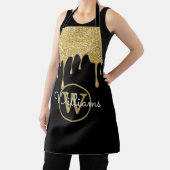 Gold Glitter Drift Monogram Script Black Schort (Insitu)