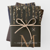 Gold Glitter Drift Personalized Monogram Teacher Inpakpapier Vel (In situ)