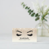Gold Glitter Drift professionele Eyelash Browbar Visitekaartje (Staand voorkant)