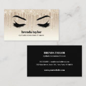 Gold Glitter Drift professionele Eyelash Browbar Visitekaartje (Voorkant / Achterkant)