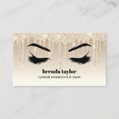 Gold Glitter Drift professionele Eyelash Browbar Visitekaartje (Voorkant)
