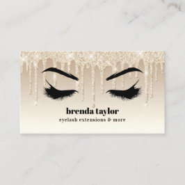 Gold Glitter Drift professionele Eyelash Browbar Visitekaartje
