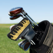Gold Glitter Drift Sparkle Monogram Naam Golfheadcover (Insitu)