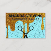 Gold Glitter Drip | Gespikkelde achtergrond Visitekaartje (Voorkant)