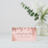 Gold Glitter Drip Glam Nail Art Manicure Salon Visitekaartje (Staand voorkant)