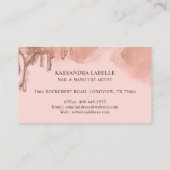 Gold Glitter Drip Glam Nail Art Manicure Salon Visitekaartje (Achterkant)