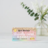Gold Glitter Drip Ombre Loyalty Visitekaartje (Staand voorkant)