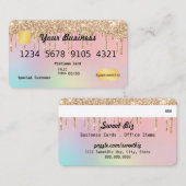 Gold Glitter Drip Ombre Pink Credit Visitekaartje (Voorkant / Achterkant)