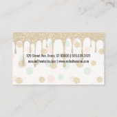 Gold Glitter Drip | Red Kiss | Polka Dots Visitekaartje (Achterkant)