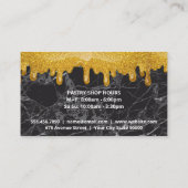 Gold Glitter Drip | Zwarte marmer | Whisk Visitekaartje (Achterkant)