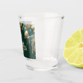 Gold Glitter Drips Balloons Green Sweet 16 Shot Glas (Rechts)