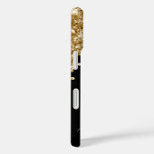 Gold Glitter Drips Black Glam Signature Case-Mate iPhone Case (Achterkant / Rechts)