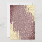 Gold Glitter Drips,Dress Glitter Sweet 16 Kaart (Achterkant)
