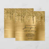 Gold Glitter Drips en Folie 60e verjaardag Kaart (Voorkant / Achterkant)