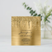 Gold Glitter Drips en Folie 60e verjaardag Kaart (Staand voorkant)