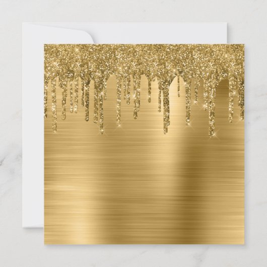 Gold Glitter Drips en Folie 60e verjaardag Kaart (Achterkant)