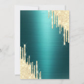 Gold Glitter Drips Green Metallic 30th Birthday Kaart (Achterkant)