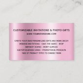 Gold Glitter Drips Pink Shimmer Online Store Visitekaartje (Achterkant)