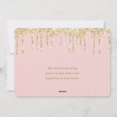 Gold Glitter Drips Vrolijke Kerstfoto Feestdagenkaart (Achterkant)