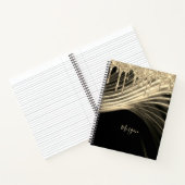 Gold Glitter Drivers en Lichte Rays, Gold Name Notitieboek (Binnen)