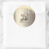 Gold Glitter Drivers Mixer Flowers Bakery Ronde Sticker (Tas)