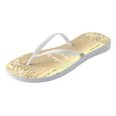 Gold Glitter Drivers Naam Luxe Teenslippers (Schuin)