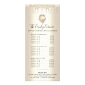 Gold Glitter Drives Menu Chocolate Dessert Sweets (Voorkant)