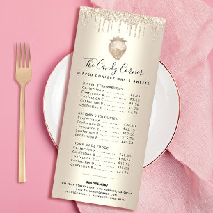 Gold Glitter Drives Menu Chocolate Dessert Sweets