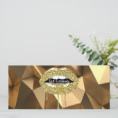 Gold Glitter Driving Lips Makeup Cadeaubon Kaart (Staand voorkant)