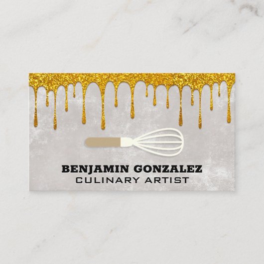 Gold Glitter Driving | Visitekaartje van whisky (Voorkant)