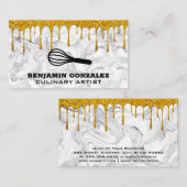 Gold Glitter Driving | Whisk | Moderne marmer Visitekaartje (Voorkant / Achterkant)