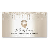 Gold Glitter druppelt aardbeienbetjes Magnetisch Visitekaartje (Voorkant)