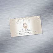 Gold Glitter druppelt aardbeienbetjes Magnetisch Visitekaartje (Voorbeeld)