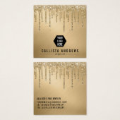Gold Glitter druppelt Logo voor beademing Kaart (Voorkant /achterkant)
