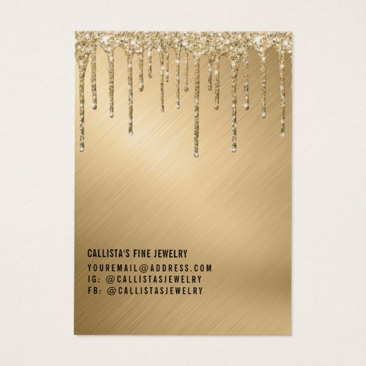 Gold Glitter druppelt Logo voor beademing Kaart (Achterkant)