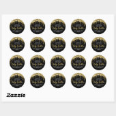 Gold Glitter druppelt op zwarte-body-butterlabels Ronde Sticker (Vel)