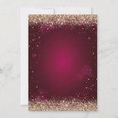 Gold Glitter Dust Border Dress Red 60th Birthday  Kaart (Achterkant)