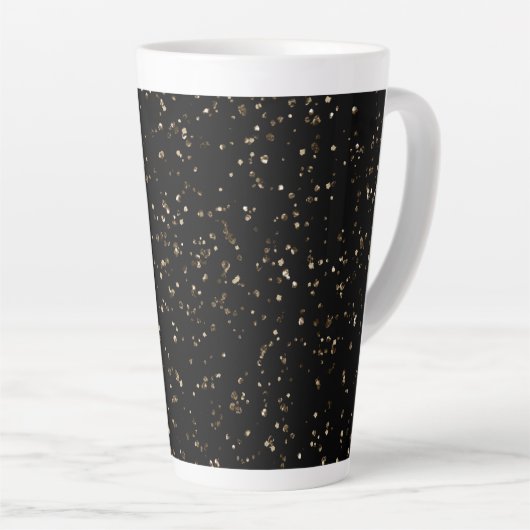 Gold Glitter Dust on Black Latte Mok (Rechterhoek)