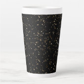 Gold Glitter Dust on Black Latte Mok (Voorkant)