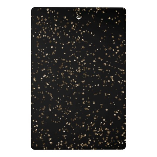 Gold Glitter Dust on Black Mini Klembord (Achterkant)