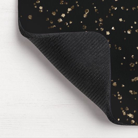 Gold Glitter Dust on Black Muismat (Hoek)