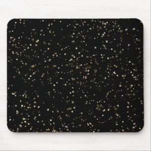 Gold Glitter Dust on Black Muismat