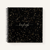 Gold Glitter Dust on Black Notitieboek (Voorkant)