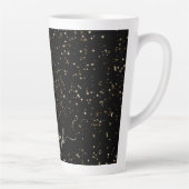 Gold Glitter Dust on Black Personalized Latte Mok (Rechts)